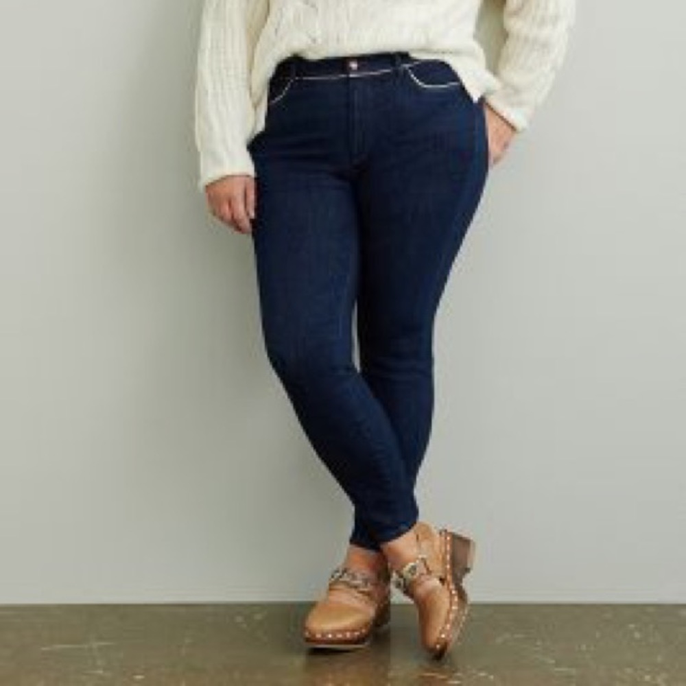 BNWT Pilcro Anthro metallic thread skinny jeans 20